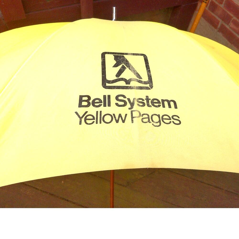 Vintage Bell System Yellow Pages Umbrella Yellow Advertising Promo 1970s 1980s